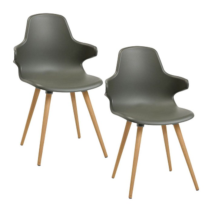 Topstar Schalenstühle T2020 mit Armlehnen FZ11BUG-2 grau Kunststoff, 2 St.