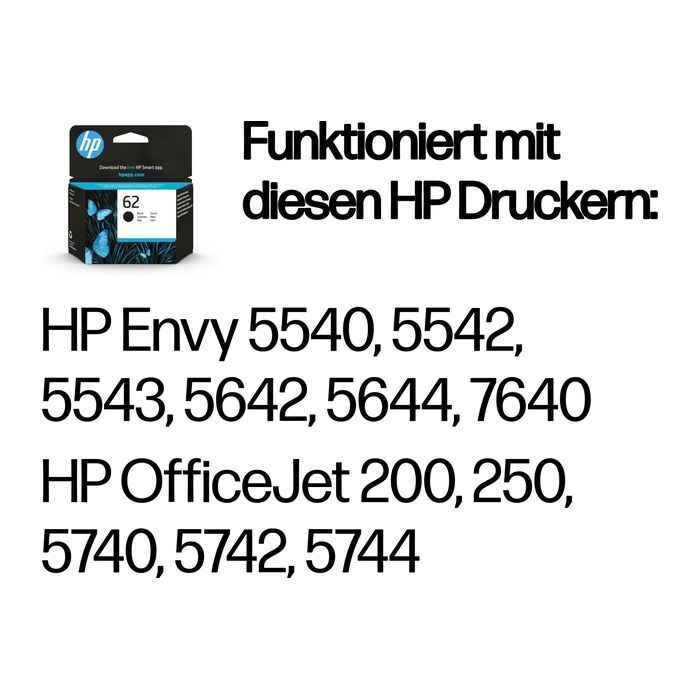 HP 62(C2P04AE) schwarz Druckerpatrone