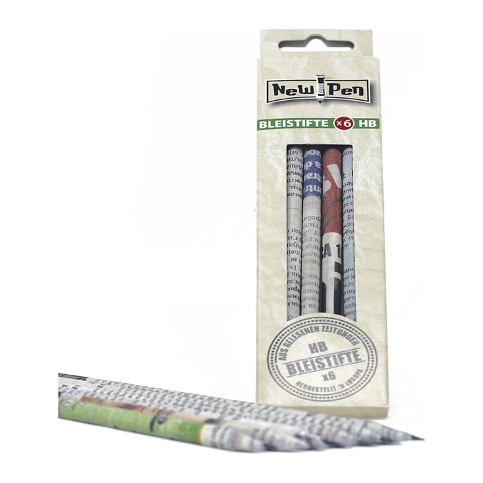 NewPen Bleistift-Set HB Zeitungsoptik, 6 St.