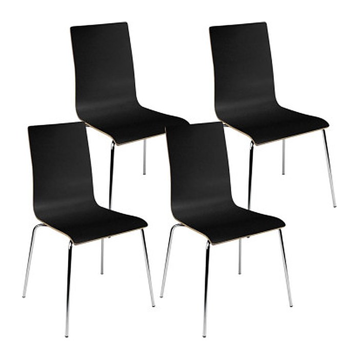 Nowy Styl Schalenstühle Cafe VII schwarz Holz, 4 St.