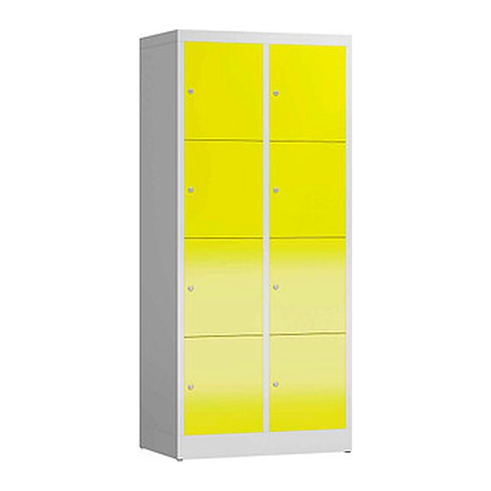 ClassiX Schließfachschrank lichtgrau, zinkgelb X-523426, 8 Schließfächer 80,0 x 50,0 x 180,0 cm