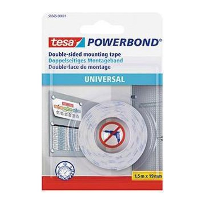 tesa Powerbond Universal Office 58565 doppelseitiges Klebeband 19,0 mm x 1,5 m, 1 St.