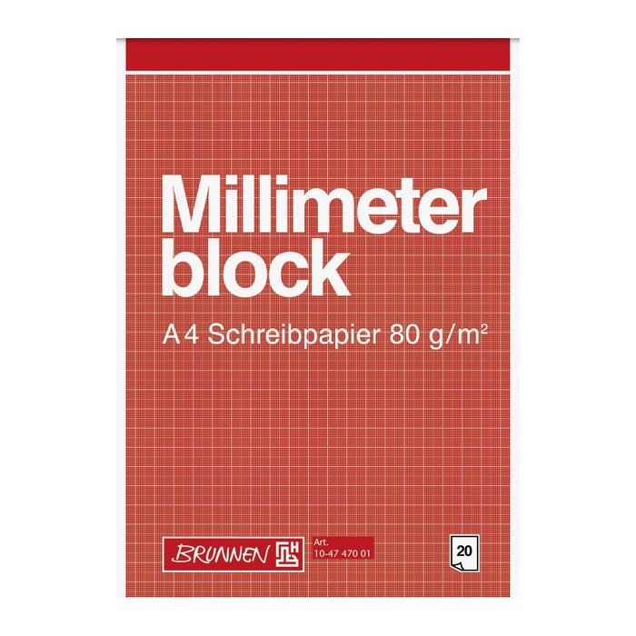 BRUNNEN Millimeterblock DIN A4 Millimeter, 1 St.