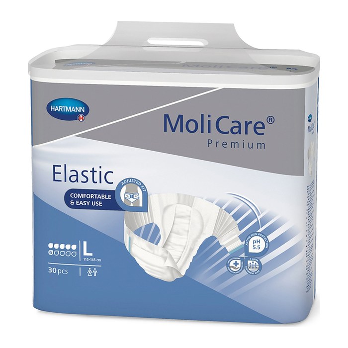 HARTMANN Inkontinenzhosen MoliCare® premium Elastic 6, L unisex für schwere Inkontinenz, 30 St.