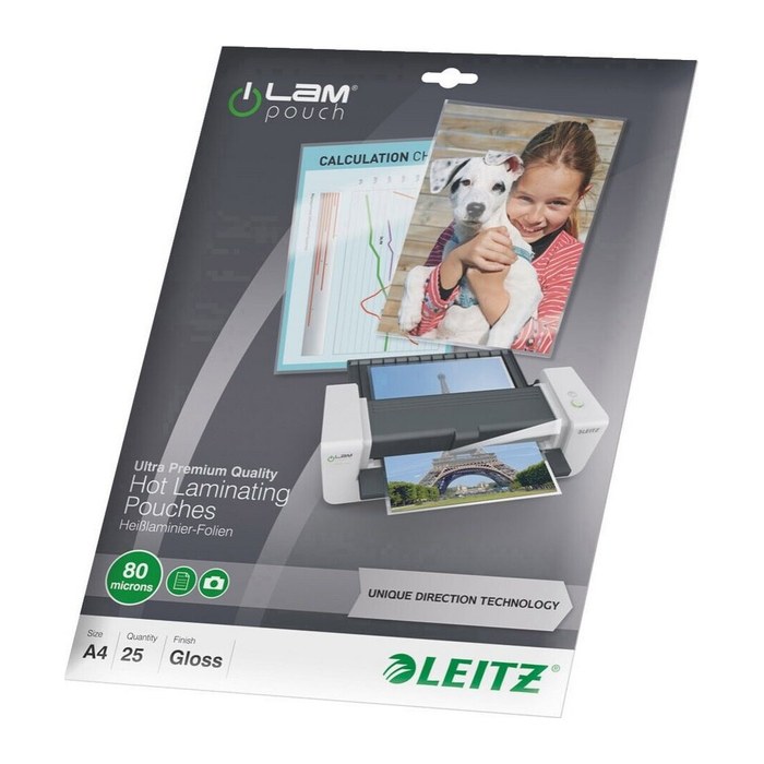LEITZ Laminierfolien UDT glänzend für A4 80 micron, 25 St.
