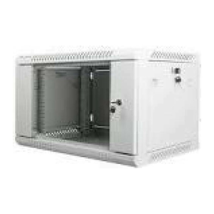 LANBERG 19" 6U 600x450 Wandgehäuse Glastür (FlatPack) grau
