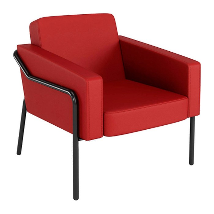 medso powered by PAPERFLOW Sessel MEDSO L rot schwarz Kunstleder 75,0 x 74,3 x 73,6 cm, 1 St.