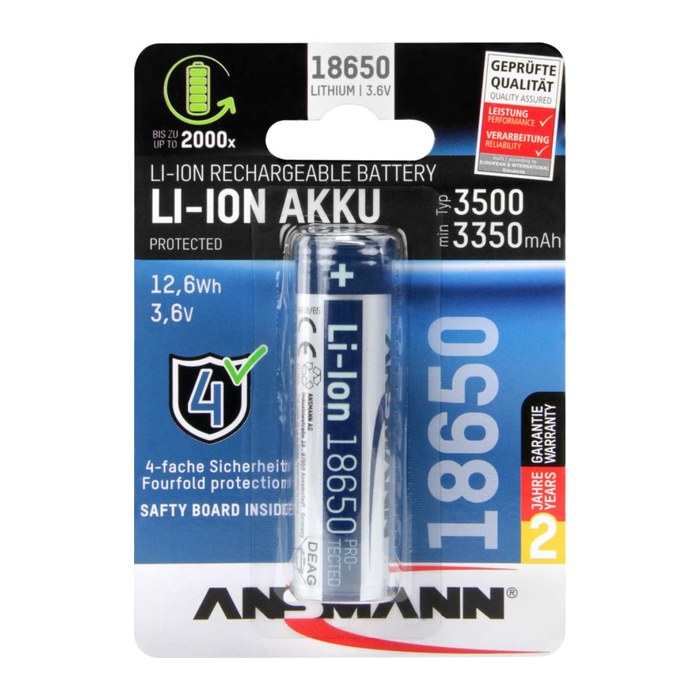 ANSMANN Akku Li-Ion 18650 3.500 mAh, 1 St.