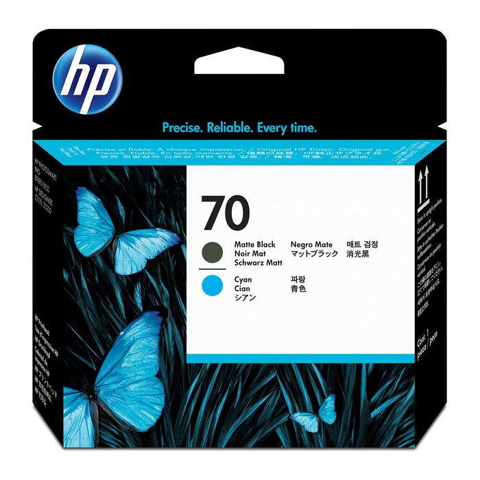 HP 70(C9404A) schwarz matt, cyan Druckkopf