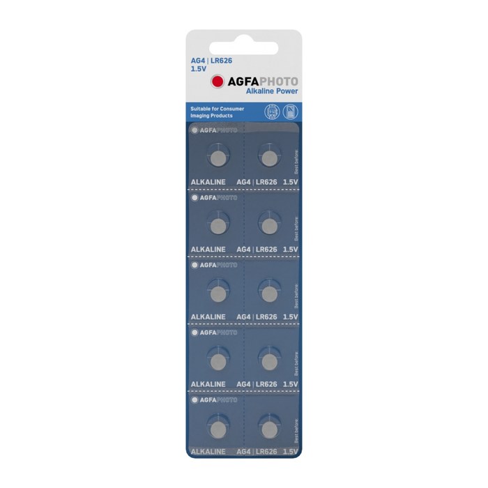 AgfaPhoto Batterie Knopfzelle LR626 AG4 1.5V Alkaline 10St.