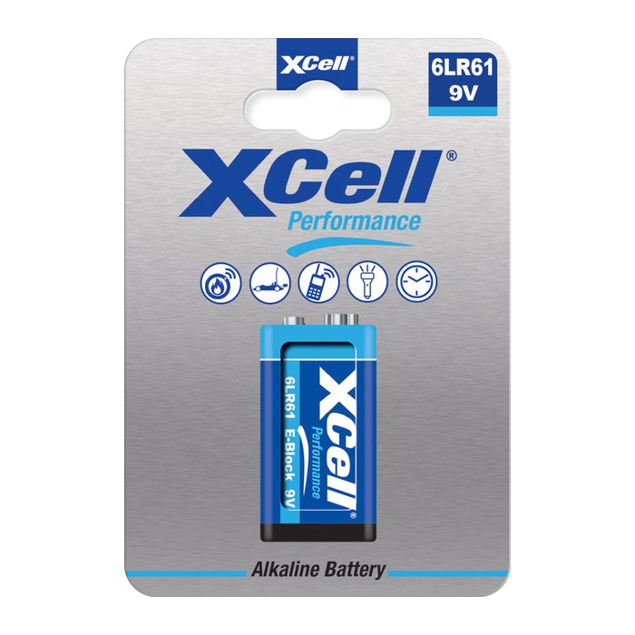 XCell Batterie Performance Alkaline 6LR61 9V-Block 1St.