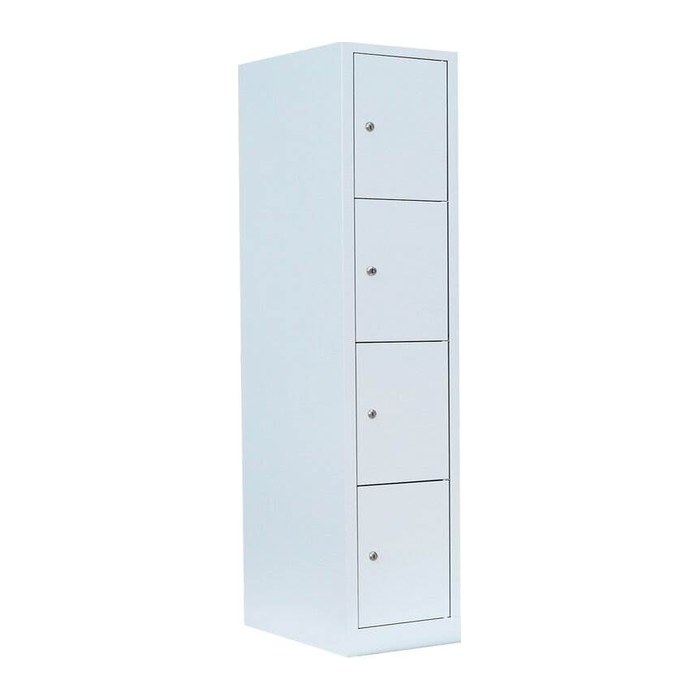 LÜLLMANN Schließfachschrank lichtgrau 523410, 4 Schließfächer 41,5 x 50,0 x 180,0 cm