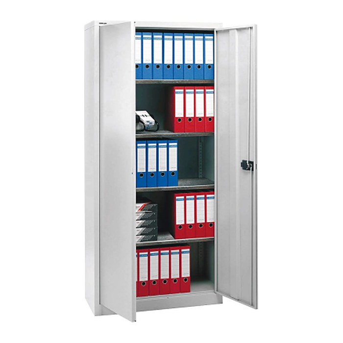 BISLEY Stahlschrank E782A04G645 lichtgrau 4 Fachböden 91,4 x 40,0 x 195,0 cm, aufgebaut, 1 St.