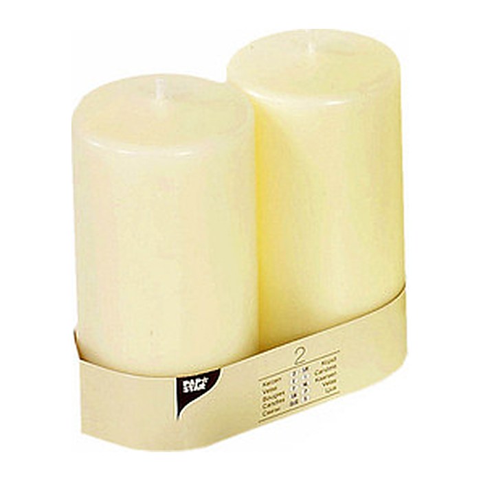 STARPAK Stumpenkerze elfenbein, 2 St.