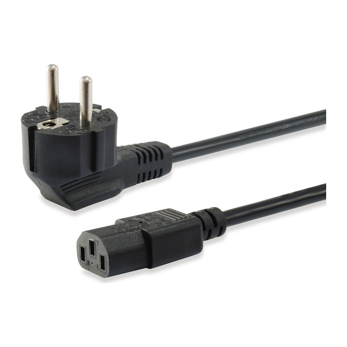 Equip Stromkabel CEE 7/7 90°->C13 St/Bu schwarz 1.80m PVC Polybeutel