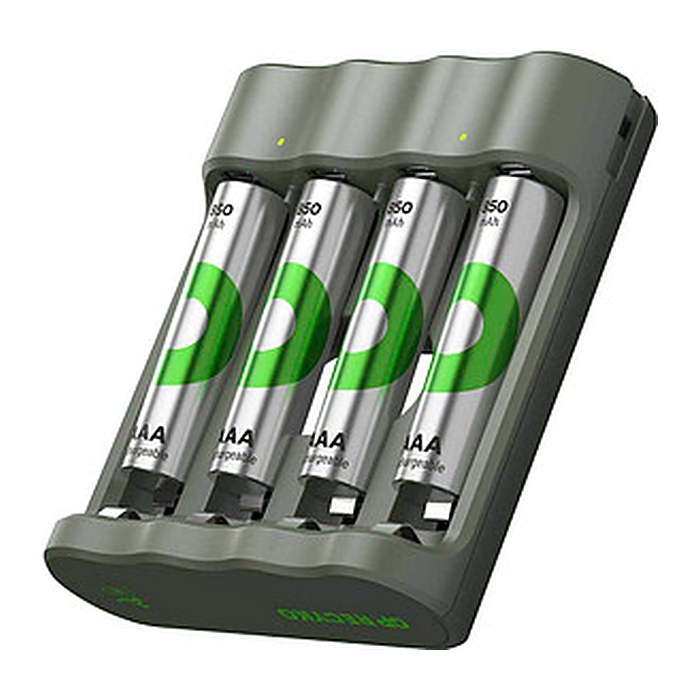 GP B441U 4-Port USB-Akku-Ladegerät inkl. Akkus