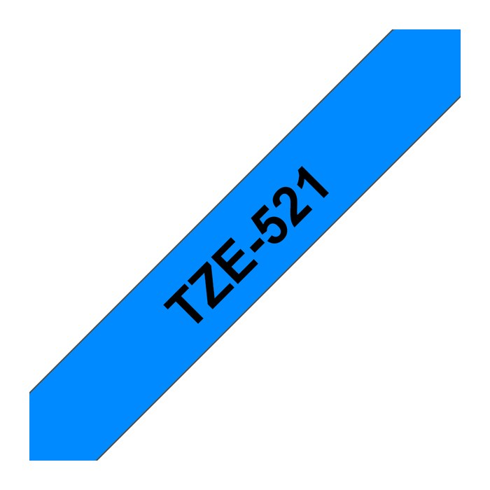 brother Schriftband TZe-521 TZE521, 9 mm, schwarz auf blau, 1 St.