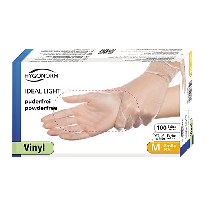 HYGONORM unisex Einmalhandschuhe IDEAL LIGHT weiß Größe M, 100 St.