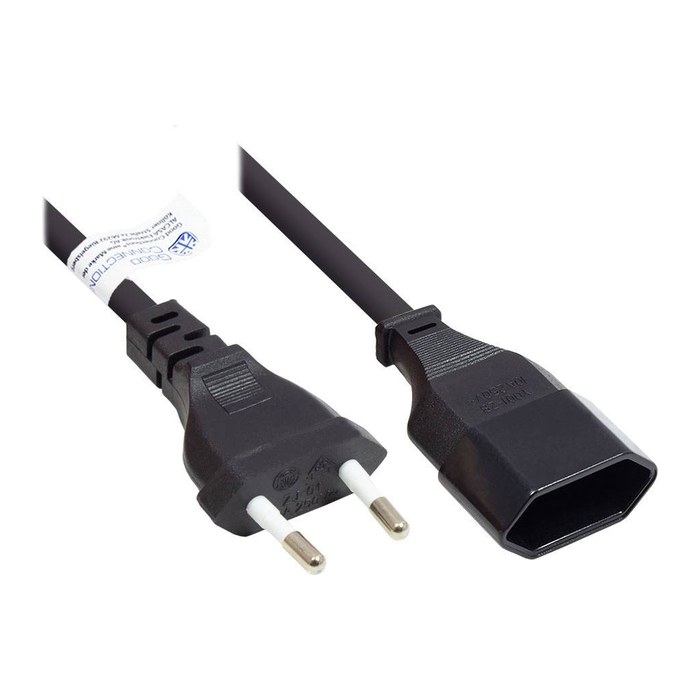 Good Connections Euro-Verlängerung Typ C schwarz 0,2m