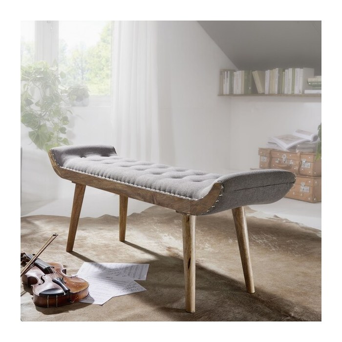 WOHNLING Sitzbank WL6.013 grau Stoff 125,0 cm