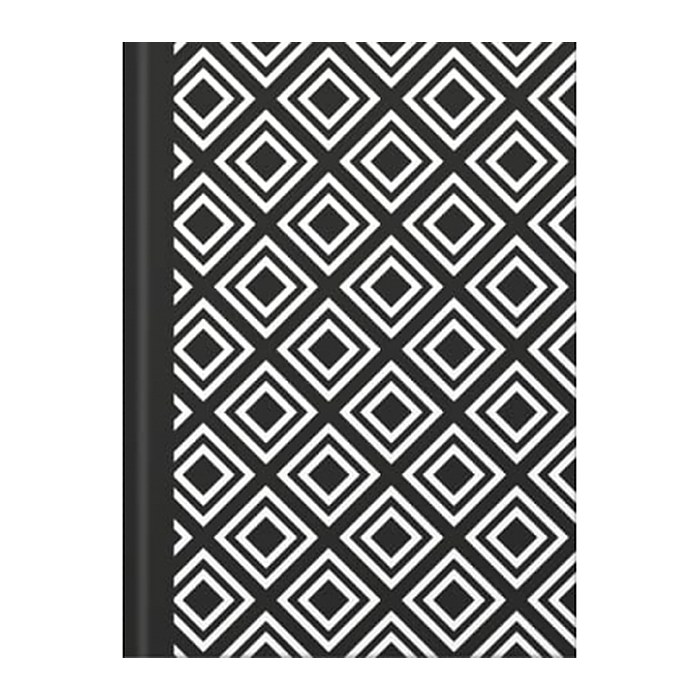 RNK-Verlag Notizbuch Rhombus DIN A5 kariert, schwarz/weiß Hardcover 192 Seiten, 1 St.