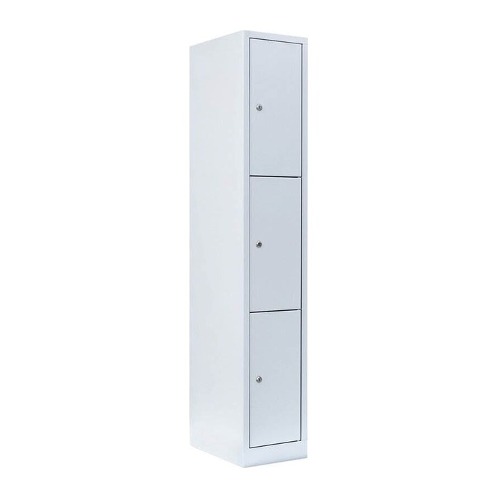 LÜLLMANN Schließfachschrank lichtgrau 520310, 3 Schließfächer 31,5 x 50,0 x 180,0 cm