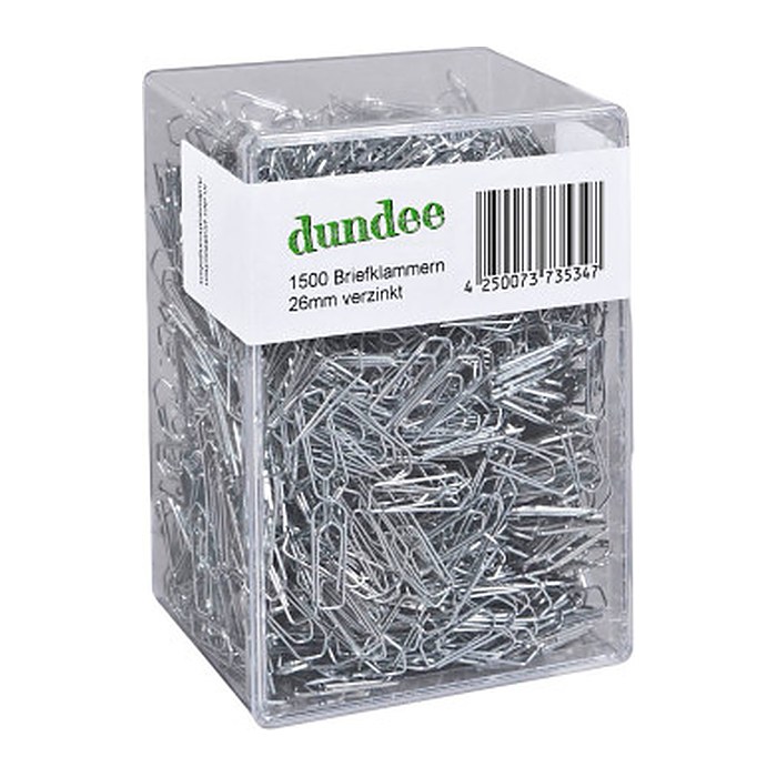 dundee Büroklammern silber glanzverzinkt, 1.500 St.