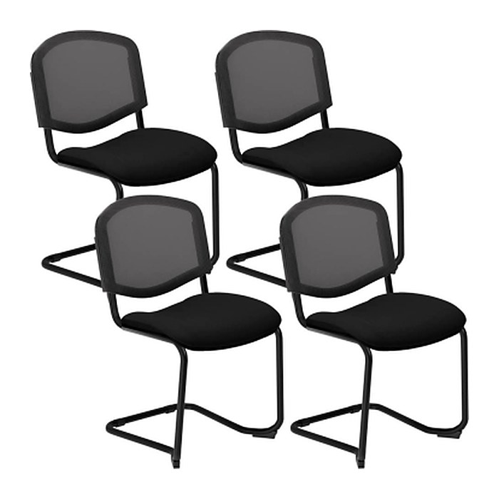 Nowy Styl Besucherstuhl Iso Ergo Mesh schwarz Stoff, 4 St.