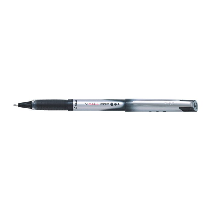 PILOT V-BALL GRIP 07 Tintenroller schwarz/silber 0,4 mm, Schreibfarbe: schwarz, 1 St.