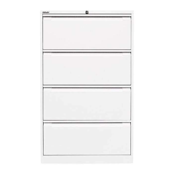 BISLEY Hängeregistraturschrank verkehrsweiß 4 Schubladen 80,0 x 62,2 x 132,1 cm, 1 St.