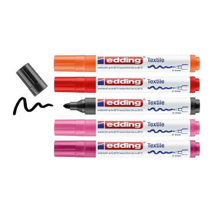 edding 4500 warm Textilmarker farbsortiert 2,0 - 3,0 mm, 5 St.