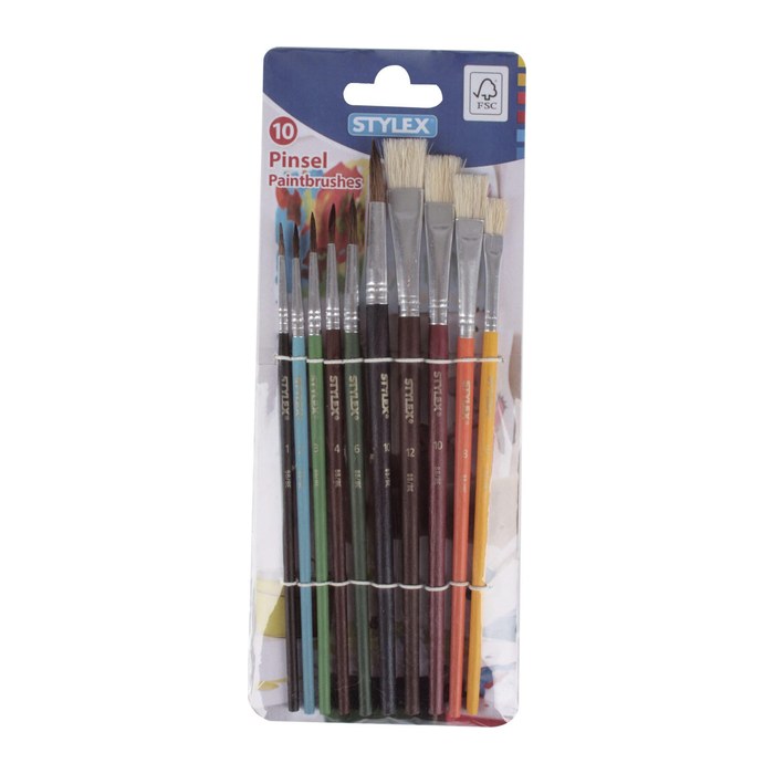 TOPPOINT Pinsel-Set Größe 1, 2, 3, 4, 6, 8, 10, 12, 10-teilig