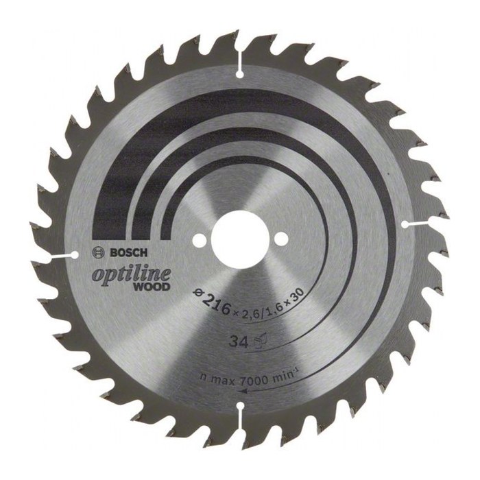 BOSCH Optiline Wood Kreissägeblatt 216,0 mm, 34 Zähne, 1 St.