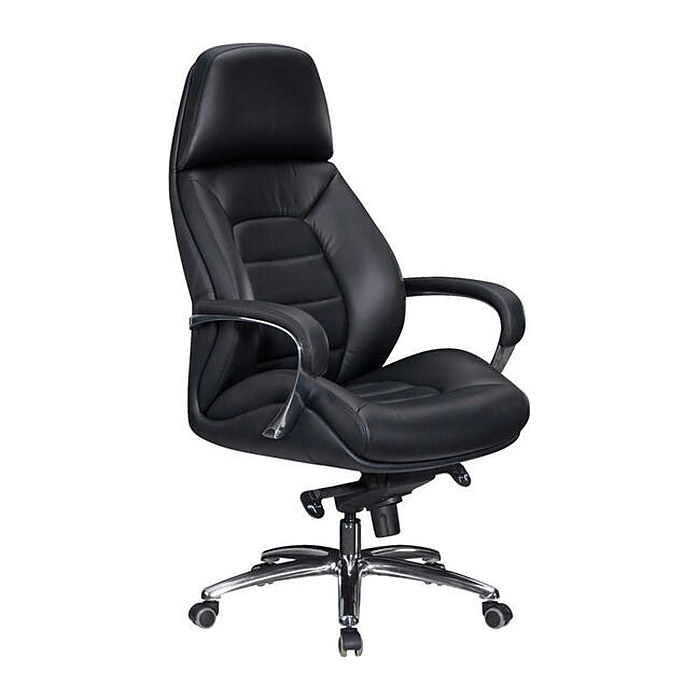 AMSTYLE XXL Chefsessel, SPM1.435 Leder schwarz, Gestell alu
