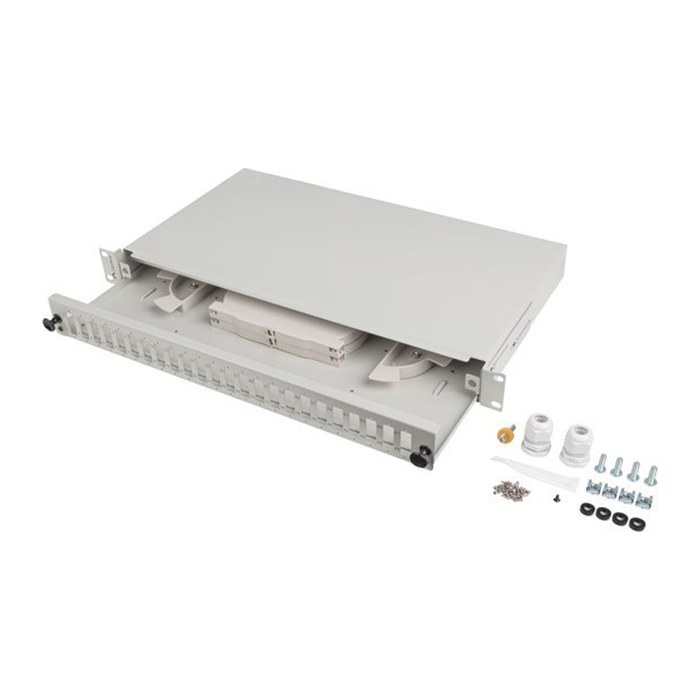 LANBERG 19" Fiber Patchpanel 1U 24xSC DUPLEX/24xLC QUAD gr