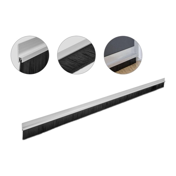 DELOCK Bürstenstreifen 40 mm mit Alu-Profil gerade 1m