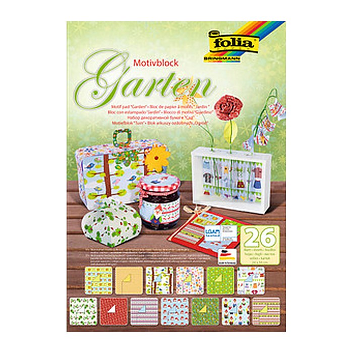 folia Motivblock Garten farbsortiert 80/270 g/qm 26 St.
