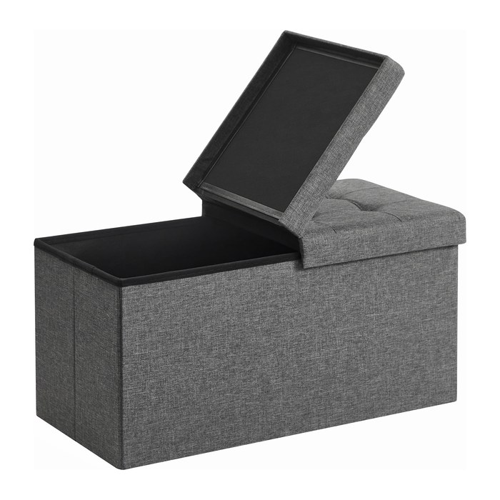 SONGMICS Sitztruhe LSF46GYZ dunkelgrau Stoff 76,0 cm