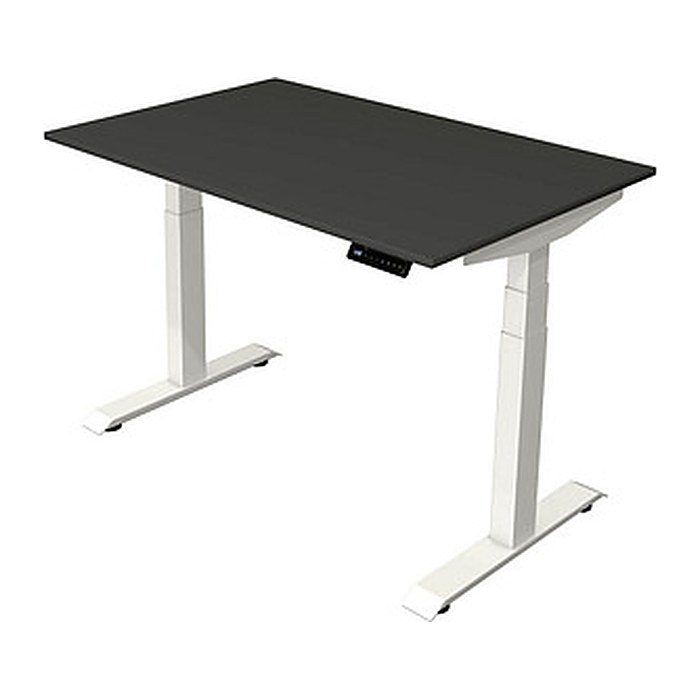 Kerkmann Move 4 elektrisch höhenverstellbarer Schreibtisch anthrazit rechteckig, T-Fuß-Gestell weiß 120,0 x 80,0 cm