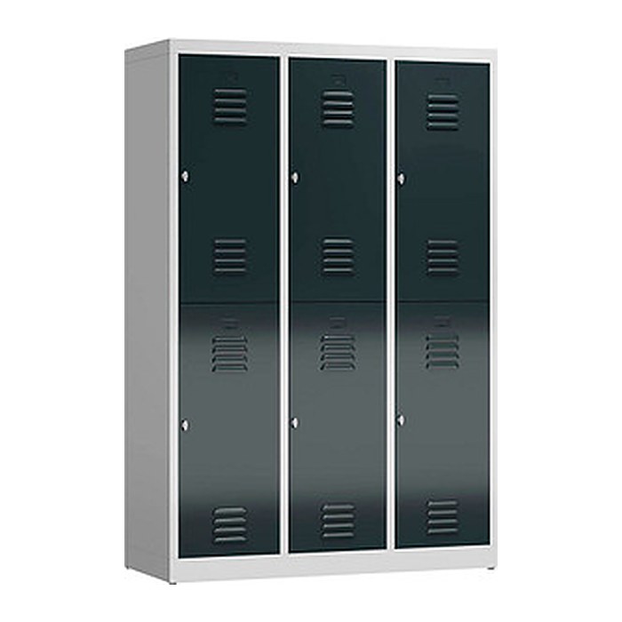 ClassiX Spind anthrazit, lichtgrau X-523238, 6 Schließfächer 118,5 x 50,0 x 180,0 cm