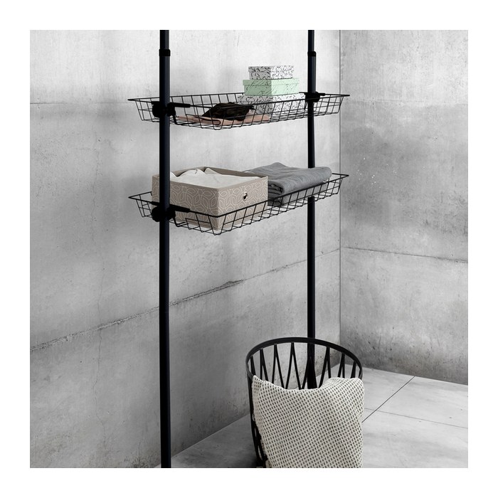 WENKO Herkules Ablagen für Garderobensystem schwarz 94,0 x 38,0 x 8,0 cm, 2 St.