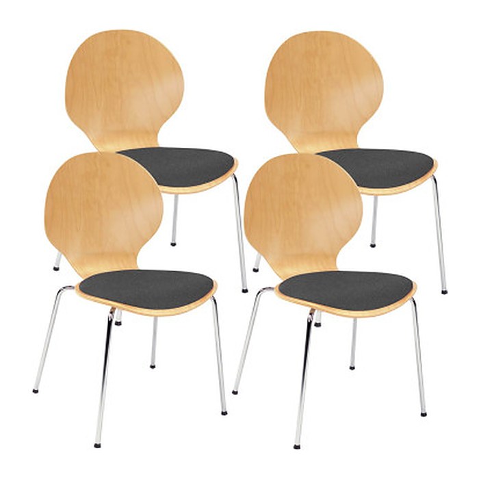 Nowy Styl Schalenstühle Cafe VI buche, schwarz Holz, 4 St.