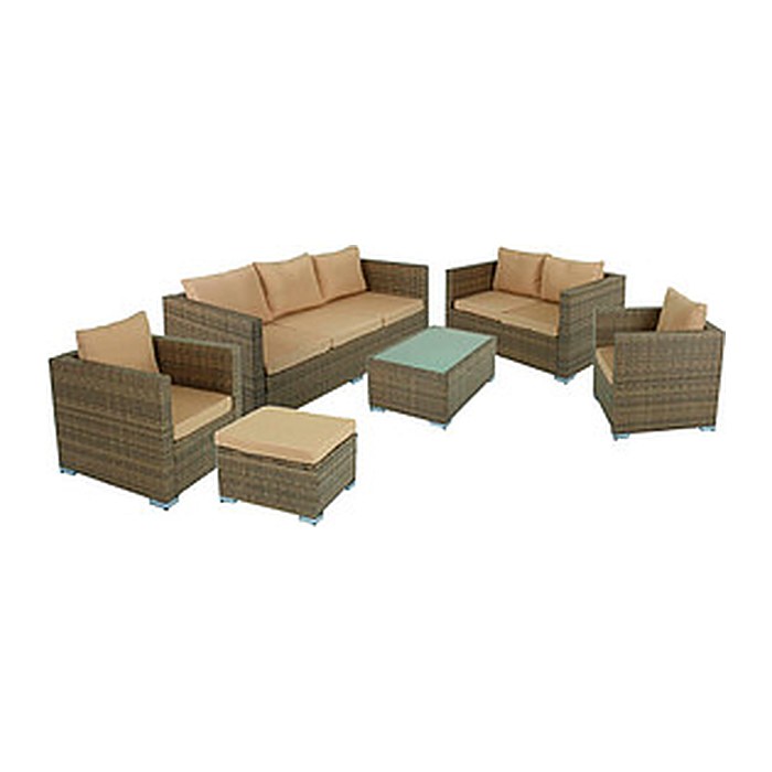 Garden Pleasure Sitzgruppe MURCIA, schwarz Kunststoff, Metall, 6-teilig