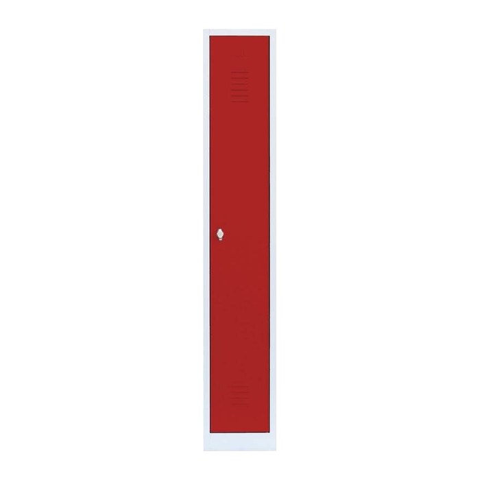 LÜLLMANN Spind feuerrot, lichtgrau 510114, 1 Schließfach 31,5 x 50,0 x 180,0 cm