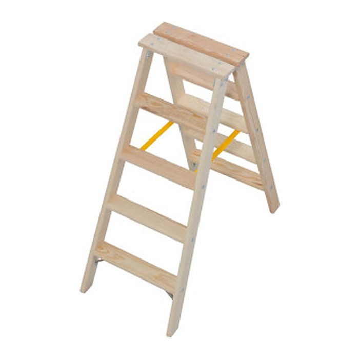 KRAUSE Stehleiter beidseitig Stabilo natur 2x 5 Stufen, H: 120,0 cm