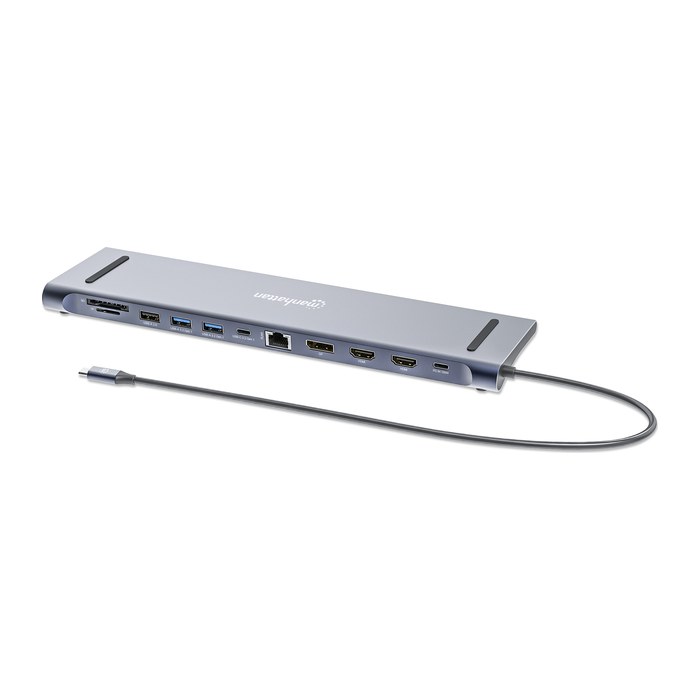 MANHATTAN Dockingstation 12-in-1 4K 1xHDMI 2xDP 3xUSB-A