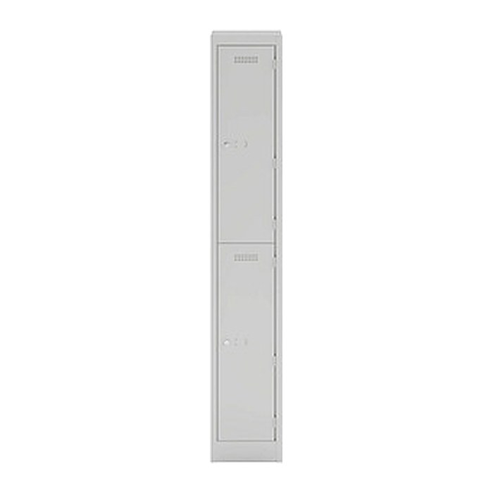 BISLEY Spind lichtgrau PL3050S2645, 2 Schließfächer 30,0 x 50,0 x 180,0 cm
