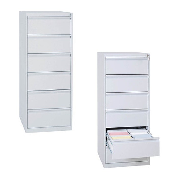 Gürkan Karteischrank lichtgrau 6 Schubladen 53,0 x 62,0 x 132,0 cm, 1 St.