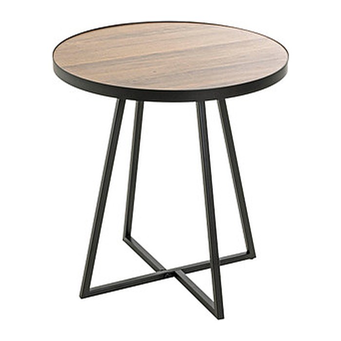 HAKU Möbel Beistelltisch rund MDF-Platte schwarz, eiche 48,0 x 48,0 x 52,0 cm, 1 St.