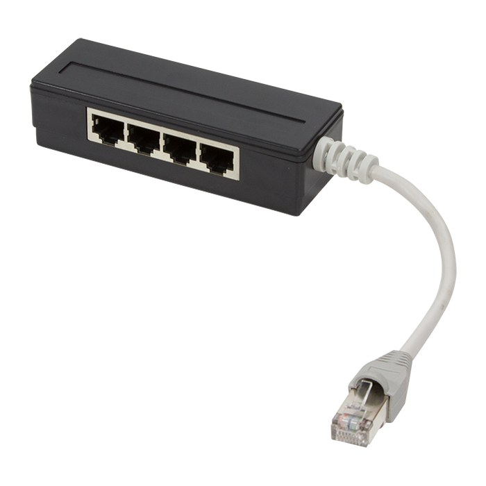 Logilink Splitter 4port RJ45, geschirmt, mit 15 cm Kabel